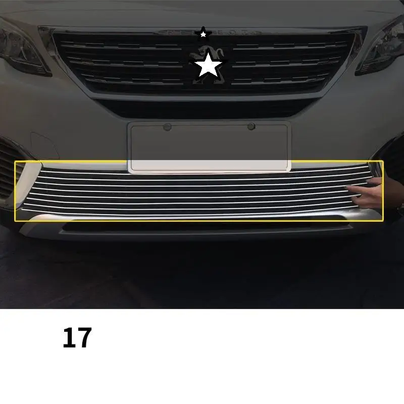 Автомобильные модифицированные аксессуары модификация Automovil Наружные защитные части Автоаксессуары гоночные грили 17 для peugeot 5008 - Цвет: MODEL A