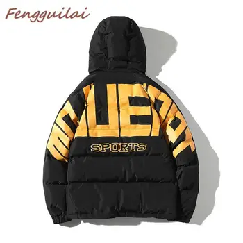 

FENGHUILAI Winter Jacket Men 2020 Fashion Printed Male Parka Jacket Mens Thick Jackets Cotton Coats Man Winter Parkas M-5XL Gray