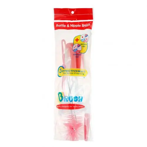 5 шт. 360 вращения Детские Бутылочки для молока щетки для кормления соломинки инструмент для чистки сосков - Цвет: Розовый