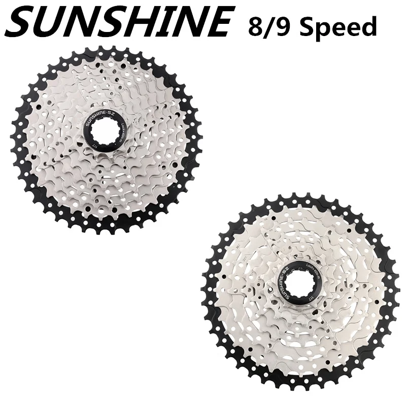 SUNSHINE Cassette Flywheel 8/9 Speed Freewheel MTB Road Bike Bicycle 25/28/32/36/40/42/46/50T Sprocket bicycle cassette,bicycle sprocket gear,bicycle parts,bike sprocket,bike freewheel
