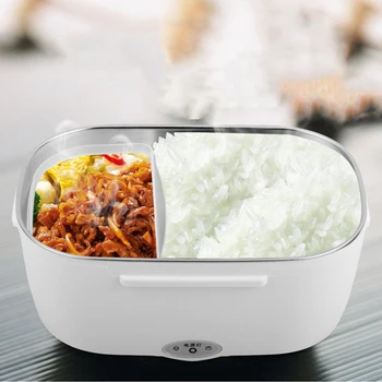 

12V Portable Electric Heated Car Plug Heating Lunch Box Travel Food Warmer Container Boxes Stainless Steel Food Container A30