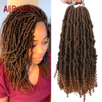 

AliRobam Passion Twist Braids Hair Bomb Spring Twists Synthetic Braiding Hair Extensions Ombre Blonde Brown Red 12Inch 24Roots