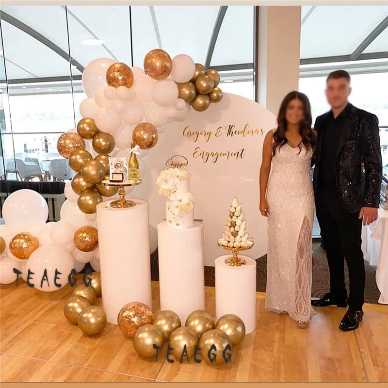 party balloon 85 шт. металлические золотые шары украшения фон белые латексные шарики гирлянда арочный комплект для дня рождения Свадебная вечеринка Globo поставки - Цвет: party balloon
