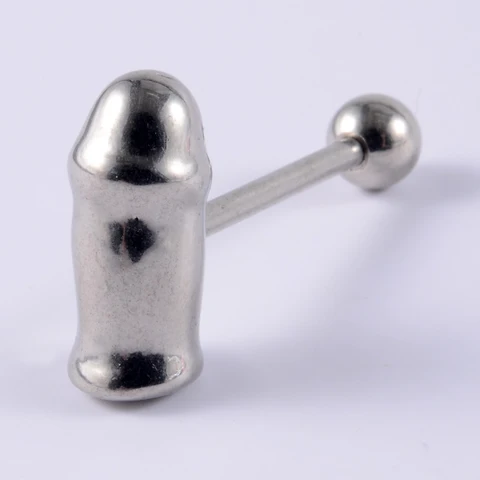 Surgical Steel Tongue Rings Punk Rock Style Hypoallergenic Piercing Tongue Nails Tongue Barbells Piercing Body Jewelry 14g