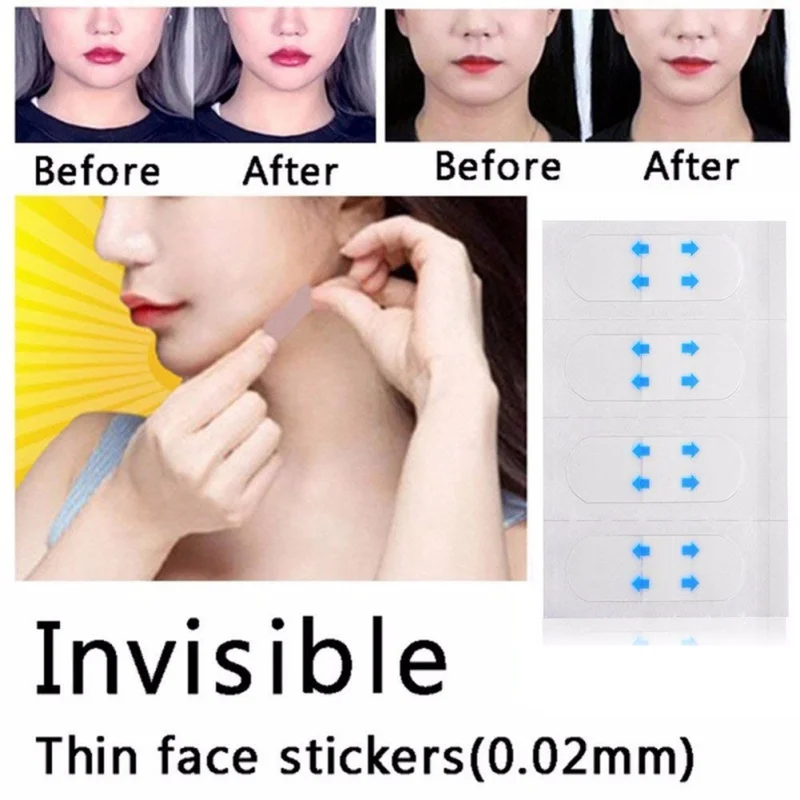 100 шт./компл. невидимые тонкие наклейки для лица линия для лица морщинки провисания кожи V-shape Face Lift Up быстро подбородок клейкие ленты