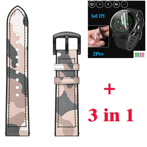 Color pink YHNUJM New Camouflage Leather+Silicone Watch Strap for Xiaomi Huami Amazfit Stratos Band Amazfit 2 Pace wristband - Цвет: Color pink