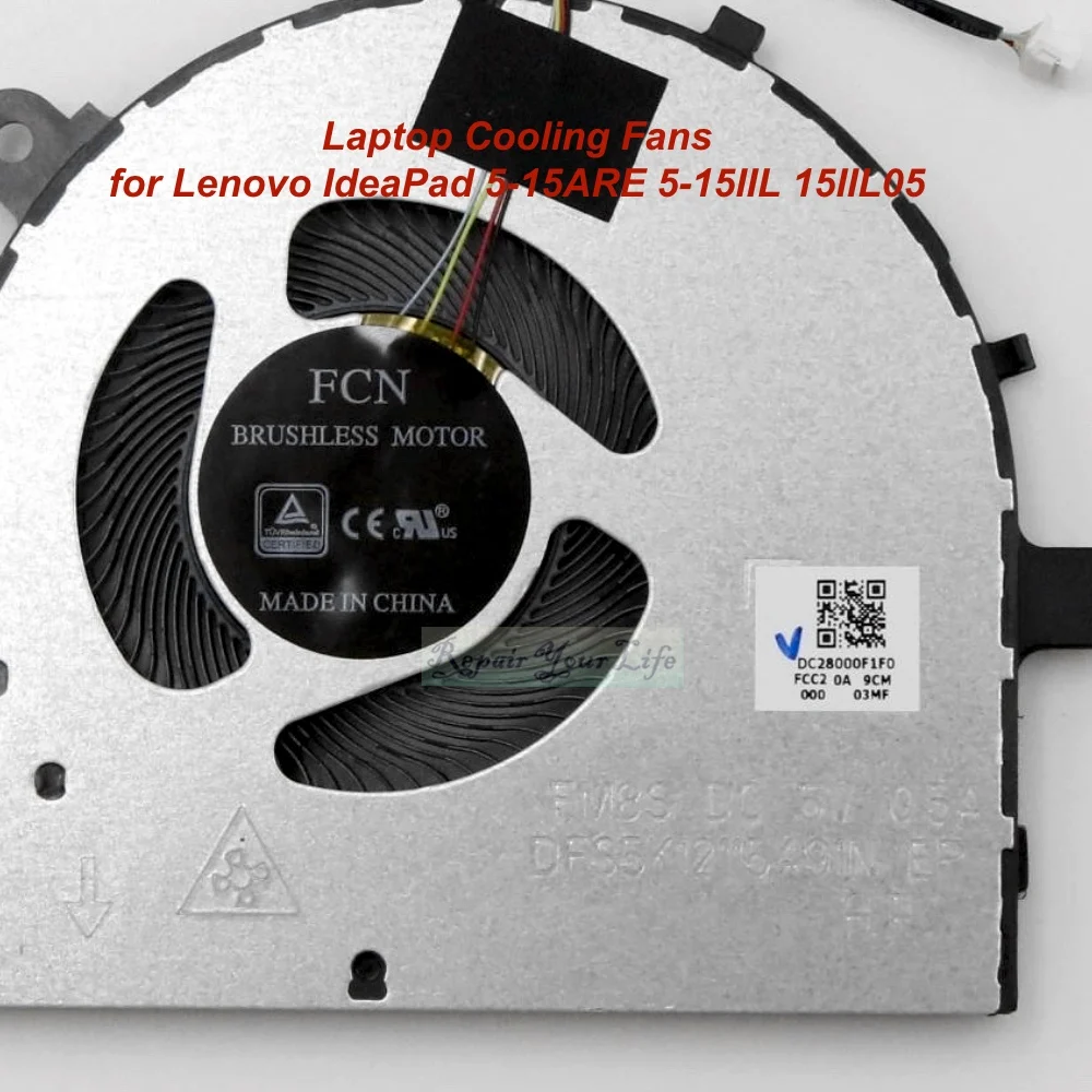 Lenovo IdeaPad 5-15ARE 5-15IIL 15IIL05 5-15ARE05 15ITL05 노트북 쿨러 팬 라디에이터, 5V CPU, 5F10S13906