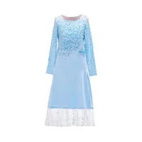 Одежда для девочек; платье-футболка с длинными рукавами; платье принцессы с аппликацией из пайеток; baby3-7years модная свободная качественная одежда