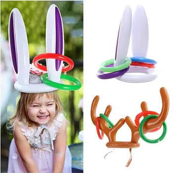 

Inflatable Ring Toss Toys Hat Ring Toss Rings Fun Adult Children Party Pool Games Supplies Above 3 Years