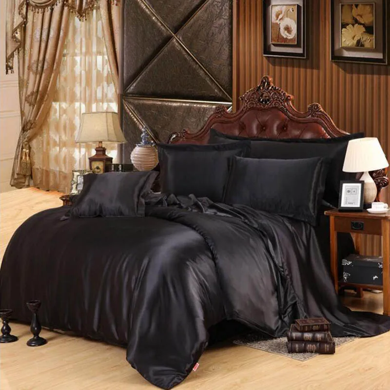 17 Yimeis Satin Bed Linen Modern Comforter Bedding Sets Queen Solid Color King Comforter Set BE47120 - Цвет: 17