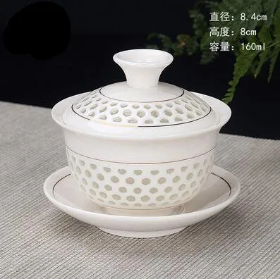 Горячая высокоемкий чайный набор элегантная Gaiwan китайская чашка для чая фиолетовая глина Tureen чайная посуда(крышка соусница для тарелки) чашка для заваривания чая - Цвет: 160ml