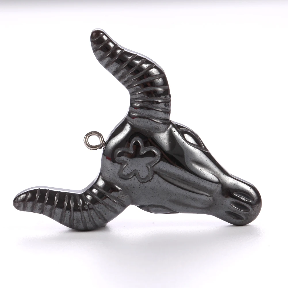 Elegant Black Hematite Stone Animal Charms Pendant