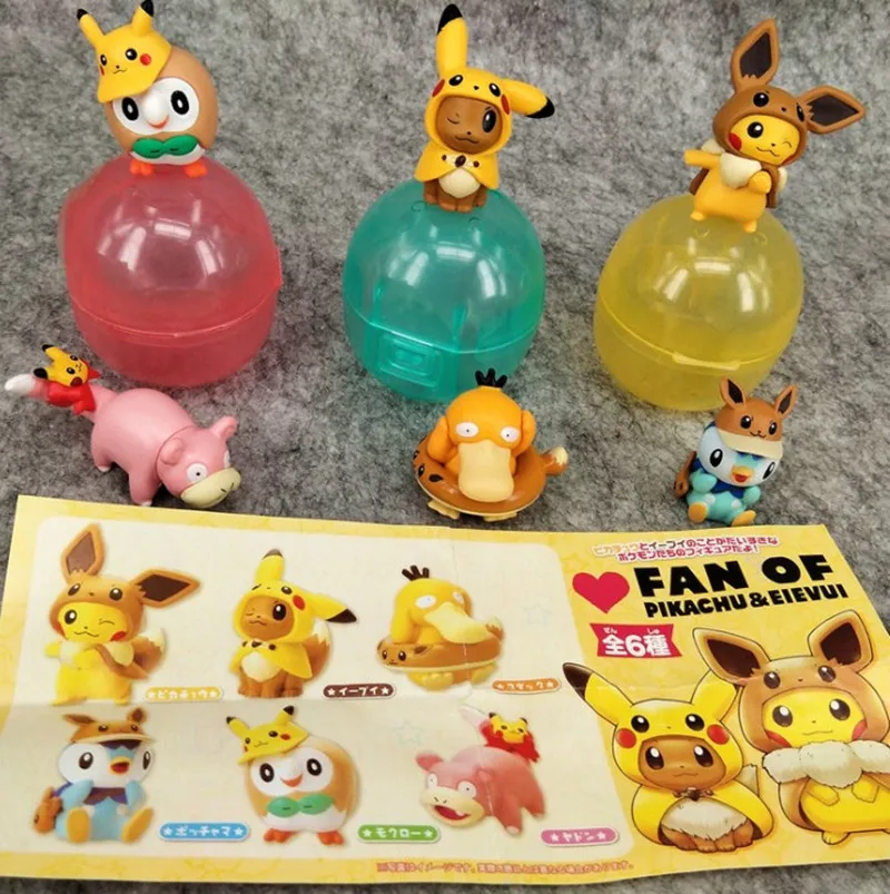 

6pcs/Set TAKARA TOMY Pokemon Twisted Egg Doll Action Figure Garage Kit Toys for Children