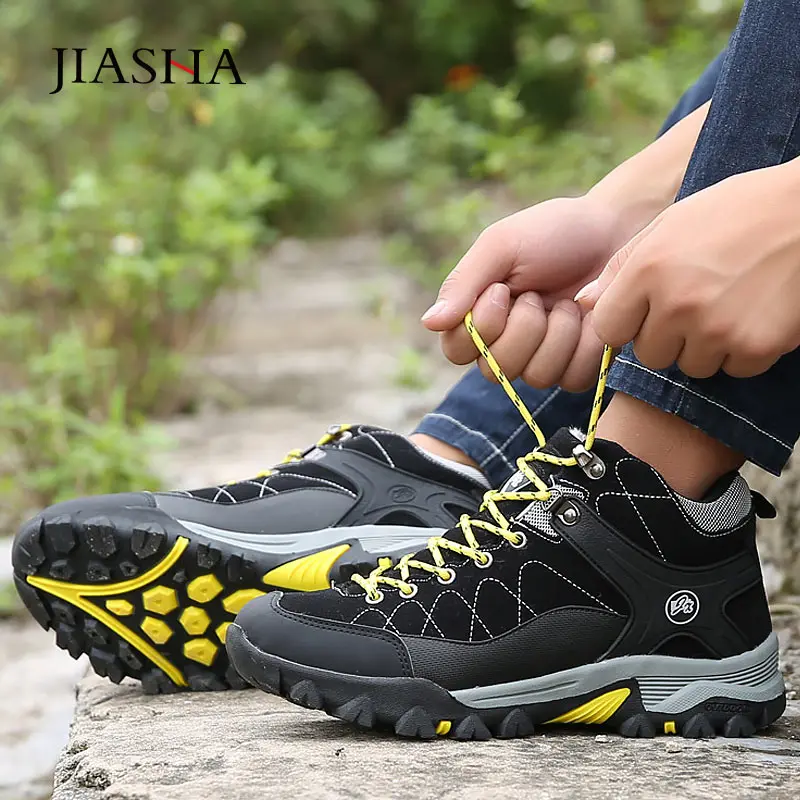 Boots Men Shoes 2019 New Mixed Color Outdoor Anti-slip Hiking Boots Men Casual Shoes Lace-up Ankle Boots Male Trainers Man Botas