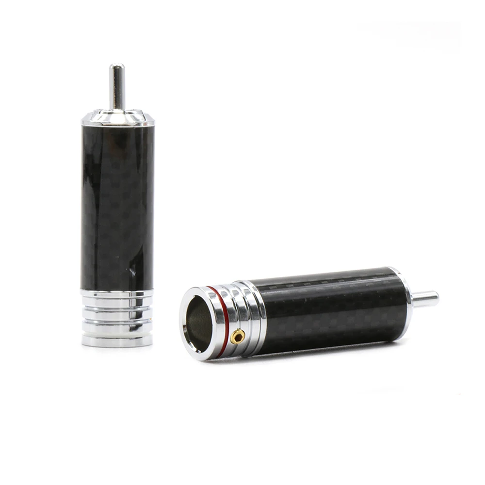 2 шт./компл. R1709 углеродного волокна латунь родий позолоченный штекер RCA