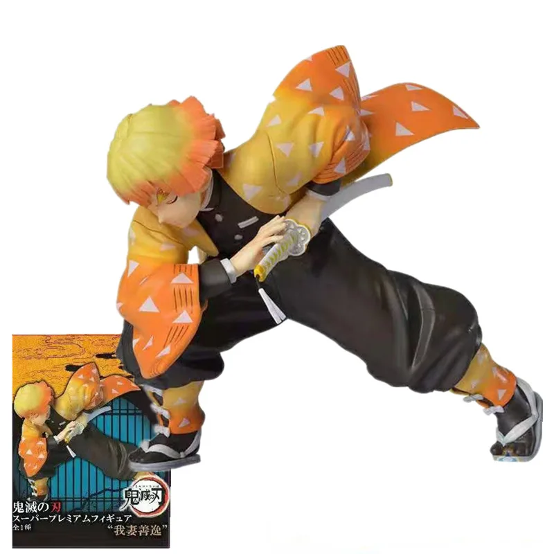 

18cm Anime Demon Slayer: Kimetsu no Yaiban Action Figure Combat version Agatsuma Zenitsu Figure Collection Model Toy doll gifts