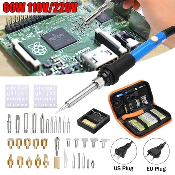 

37 Pcs/Set 60W Wood Burning Pen 36 Kinds Nib Set Electric Soldering Iron Pyrography Heat Transfer Welding Dual-use Set