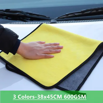 

Thick 600GSM 38x45CM Microfiber Car Wash Towels Super Absorbent Drying Cleaning Cloth Washing Towels Car Paint Care Accessories
