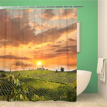 

Bathroom Shower Curtain Winery Chianti Vineyard Landscape in Tuscany Italy Farm Florence Polyester Fabric 72x78 inches