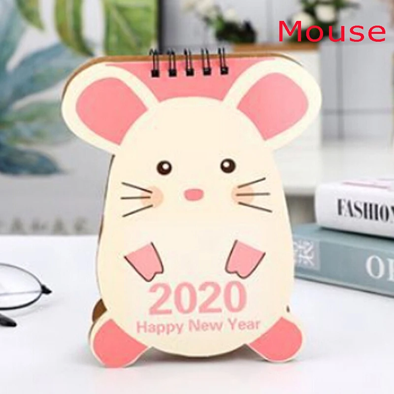 Mouse 1 шт., настольная бумага с изображением свежего животного, календарь, двойной ежедневный планировщик, планировщик стола, год, органайзер для стола - Цвет: Mouse