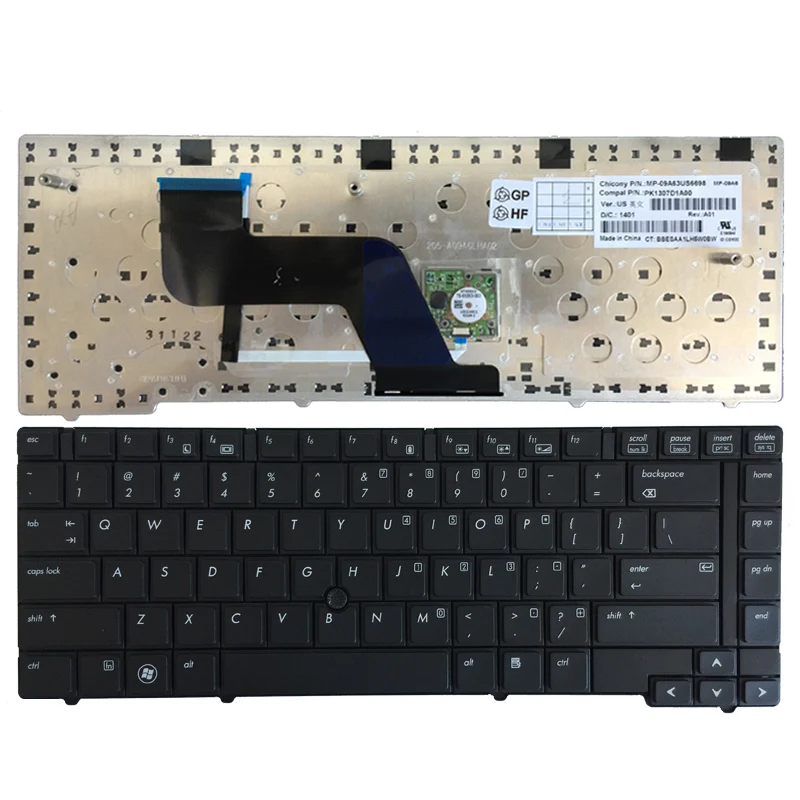 Английская клавиатура для ноутбука HP Elitebook 8440P 8440W 8440 US черная с точечной палочкой