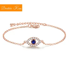 Браслет siple Devil's eye цвета розового золота, модный медный кубический цирконий, отличный трендовый женский ювелирный браслет, подарок