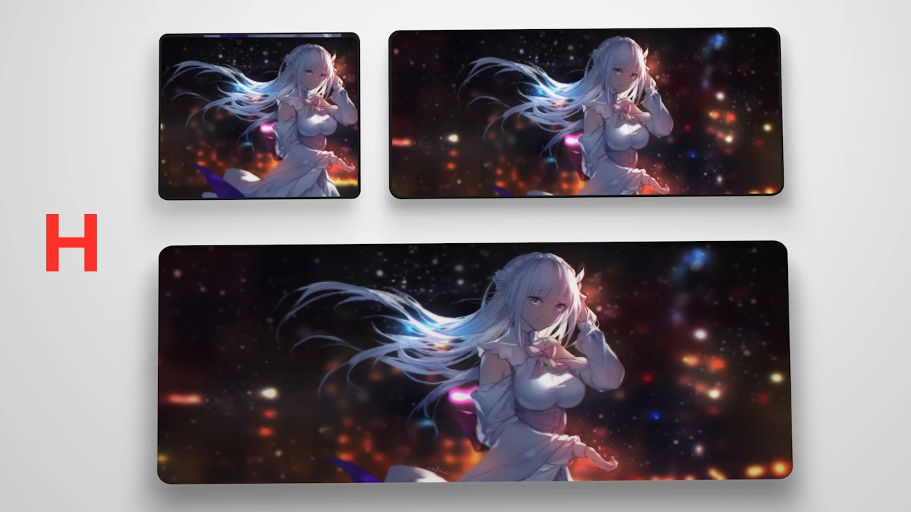 Re Zero Аниме игровой коврик для мыши профессиональные пк большие коврики - Цвет: H