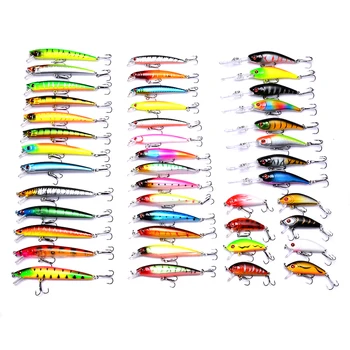 

YUZI 43pcs/lot Isca Artificial Fishing Lure Set Pesca Hard Lure Kit Minnow Crankbait Fishing Bait