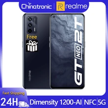 2021 realme GT Neo 2T 5G Mobile Phone Dimensity 1200-AI Octa Core 6.43"FDH+120Hz 65W Super Charger 64MP Triple Camera NFC OTA
