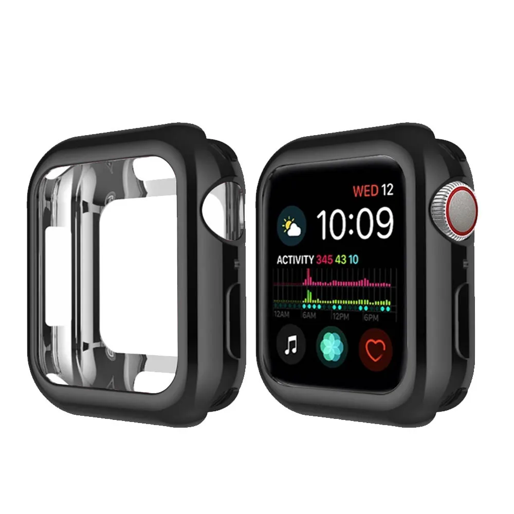 TPU Slim Soft Case for Apple Watch Series 1 2 3 38MM 42MM Plating Protective Cover for iwatch Series 4 40MM 44MM