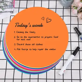 

10pc 28cm Round Dry Erase Whiteboard Sticker Colorful Self-Adhesive Message Board Circles Removable Writing Board Notepad Suppli
