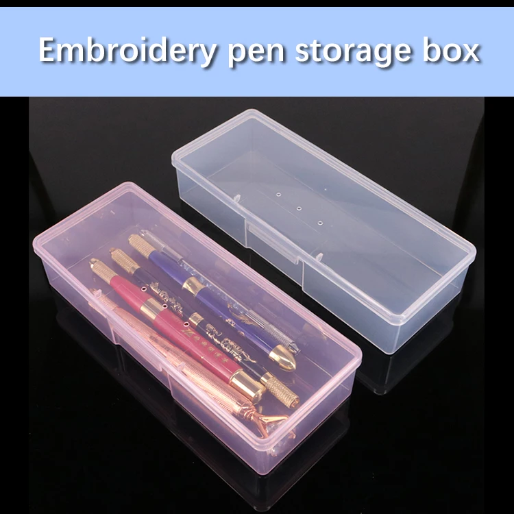 1pc Tattoo Blade needle Storage Box Manual Embroidery Microblading Pen Rectangle Organizer Display Container