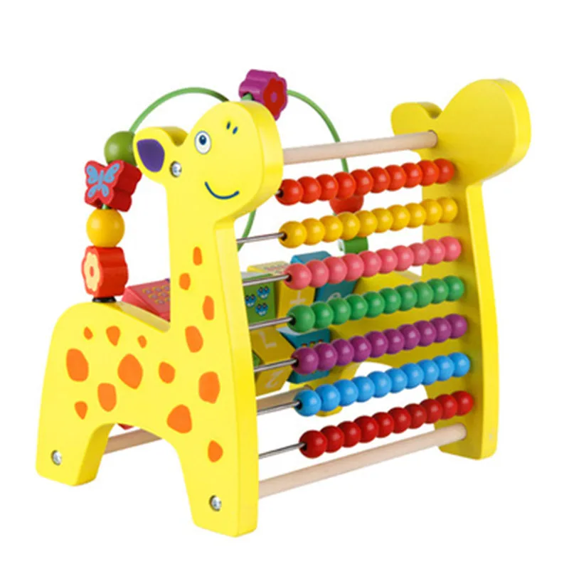 

Children‘s Wooden Early Education Toys Multi-function Deer Around Bead Calculation Frame Kids Learning Teaching Puzzle Beads Toy