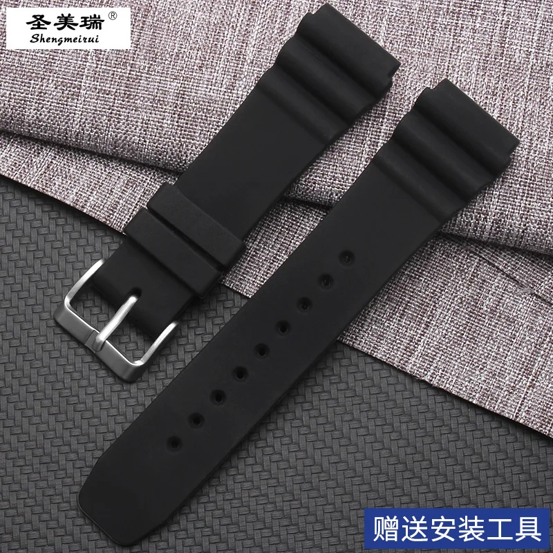 HUXIE для Seiko ProPex силиконовый ремешок для дайвинга мужские и женские часы с аксессуарами 22 мм цветной резиновый ремешок - Цвет ремешка: black