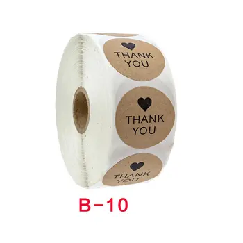 

Thanks You Printing Wall Sticker Customers Round Rolls Of Kraft Paper Stickers Baking Decoration Handmade Stickers