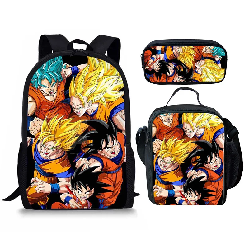 HYCOOL Dragon Ball рюкзак комплект из 3 предметов легкий прочный модная детская школьная книга Ланч карандаш сумки аниме узор Лучшие подарки