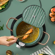 Fryer Household Mini Controlled Oil Temperature Gas Powered Induction Cooker Small Oil Saving Fryer Cookware