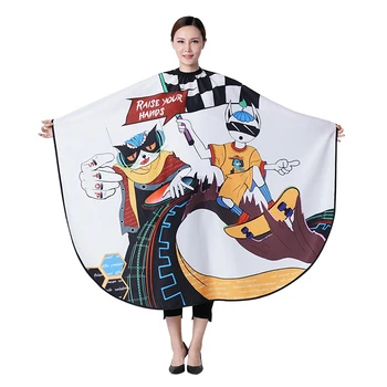 

Cartoon Hairdresser Hair Cape Fashion Pattern Hairdressing Apron Salon Stylist Waterproof Gown Wraps Barber Accessories 1403