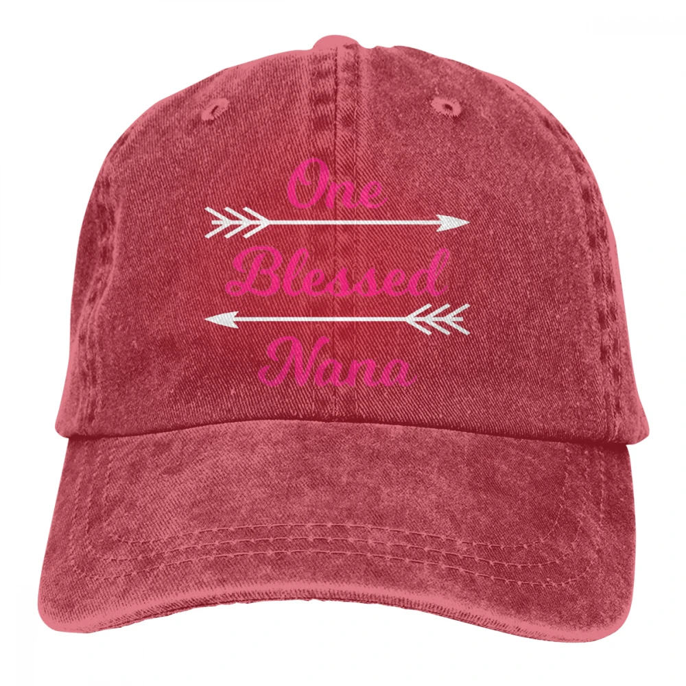 One Blessed Nana Casquette черные унисекс Мужские Женские джинсовые бейсболка с ремешком кепки Регулируемая шляпа для гольфа папа