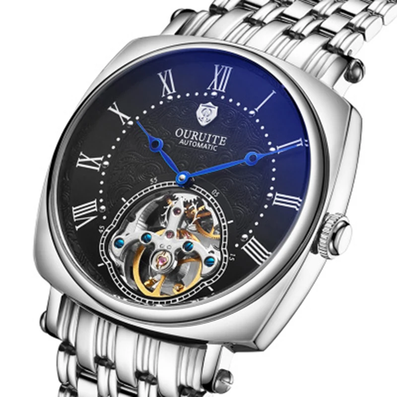 

Mens Watches Top Luxury Brand Tourbillon Automatic Mechanical Watch Men Stainless Steel 5Bar Waterproof Designer Watch Fashion