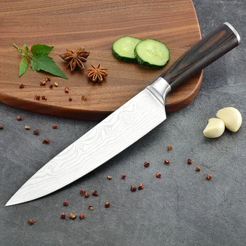 

Damascus grain 8 inch knife chef knife color wood handle sashimi slice knife kitchen knife