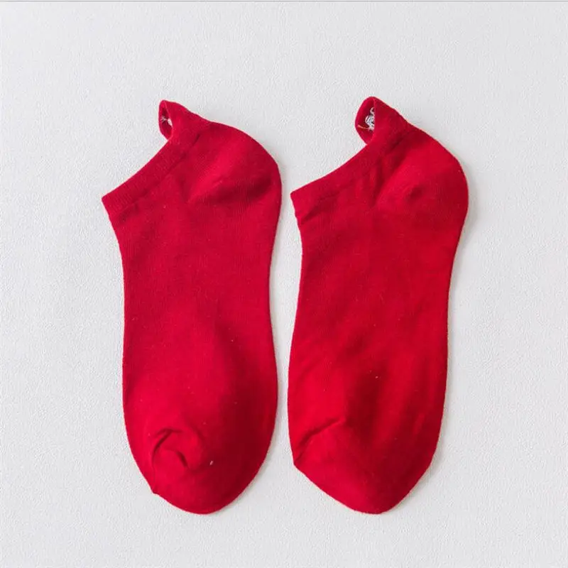 1 пара носки из хлопка однотонноные каблук рисунком в виде улыбающихся рожиц; с вышивкой; удобная дышащая Роман Для мужчин и Для женщин PassSocks конфеты Цвета - Цвет: 3