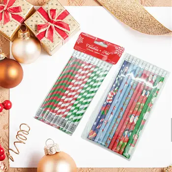

15pcs Wood Pencil HB Wood Pole Cartoon Students Kids Pencil Stationery Halloween Christmas Gift For Writing Drawing