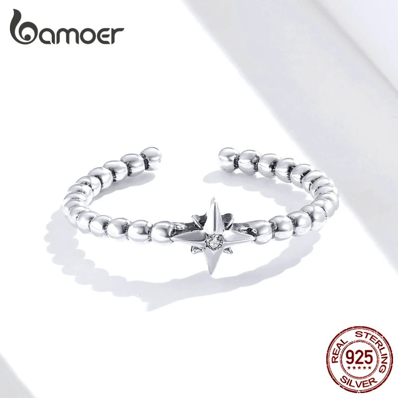 Bamoer 925 пробы серебро стекируемые кольца для Для женщин Регулируемый Открытое кольцо для Размеры 6 7 8 9 корейский стиль ювелирных изделий SCR647 Bamoer 925 пробы серебро стекируемые кольца для Для женщин Регулируемый Открытое кольцо для Размеры 6 7 8 9 корейский стиль ювелирных изделий SCR647