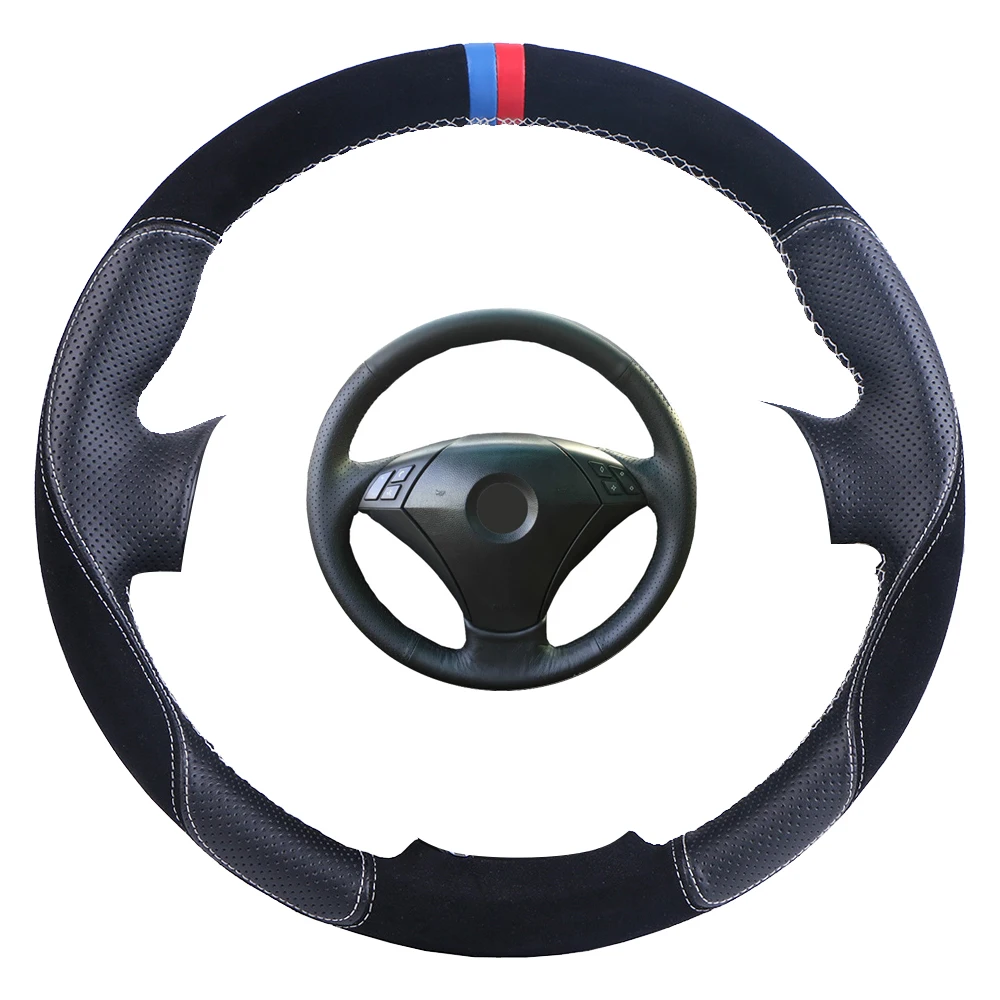 Крышка рулевого колеса автомобиля черная искусственная кожа для BMW 530 523 523li 525 520li 535 545i E60