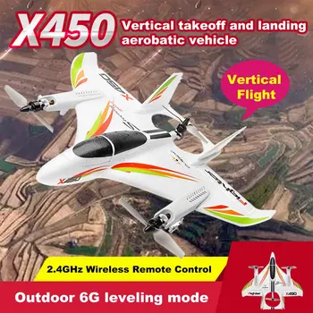 

X450 3D Aerobatic RC Airplane 6 Channels Remote Control Vertical Takeoff Landing Fixed Wing Plane Helicopter Toys Drone