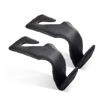 

2 Pieces Car Seat Back Hook Leather General Car Seat Storage Bag Accessories For Clothes Umbrellas Grocery Bags Handbags