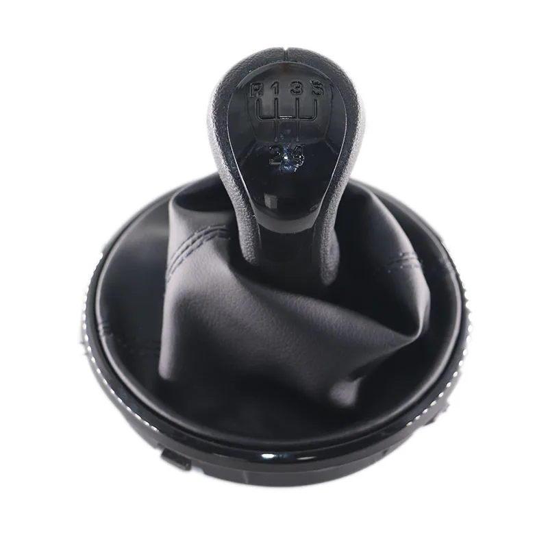 

For Skoda Fabia 2 2007 2008 2009 2010/Roomster 2006-2010 New 5 speed Gear Shift Knob With Leather Gaiter Sliver Cap 5J0711113F