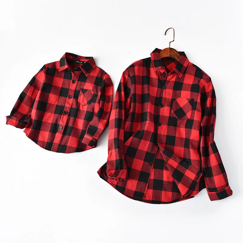 

2019 New Style Spring Clothing Parent And Child Mother-daughter Matching Outfit Shirt Girls Plaid Shirt Korean-style Versatile F
