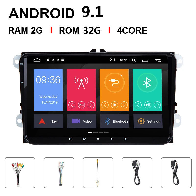 9 дюймов Android 9,1 2Din для VW/Volkswagen/Golf/Polo/Tiguan/Passat/b7/b6/leon/Skoda/Octavi автомобильный Радио gps мультимедийный плеер BT wifi - Цвет: 2 32G